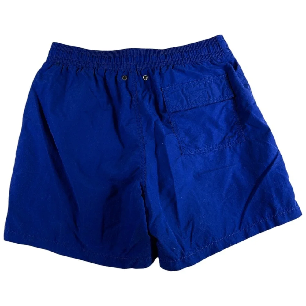 VTG‎ POLO Ralph Lauren Swim Shorts Mens Medium Royal Blue Nylon Mesh Drawstring